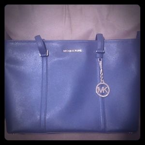 Michael Kors Large Navy Leather Tote Bag